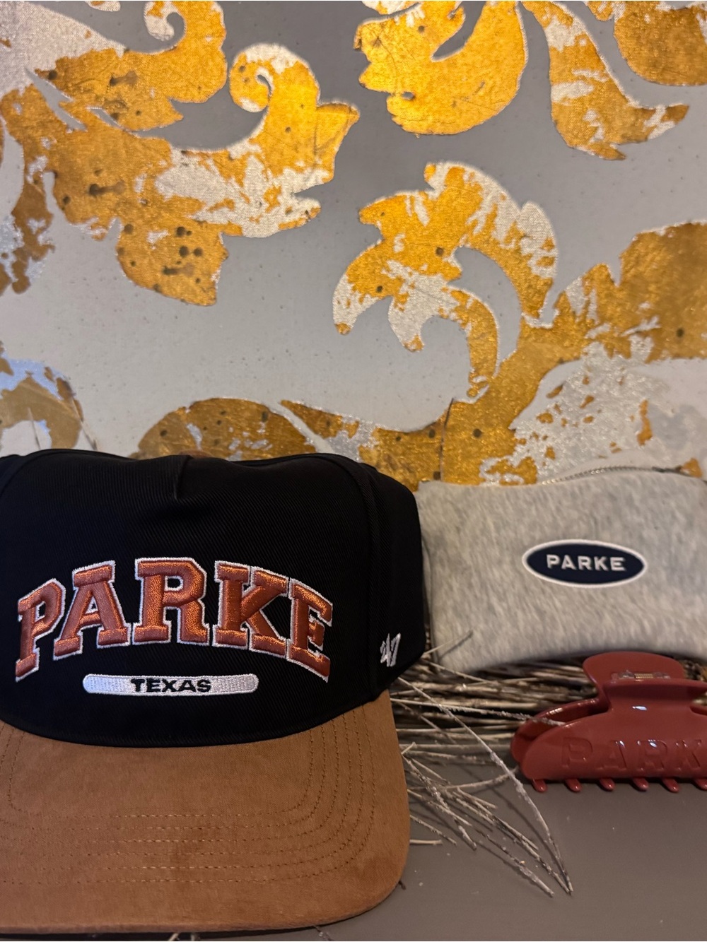 Parker Kids Black Crown Baseball Cap with Brown Suede Brim